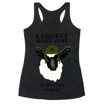Largest Sheep Army Racerback Tank