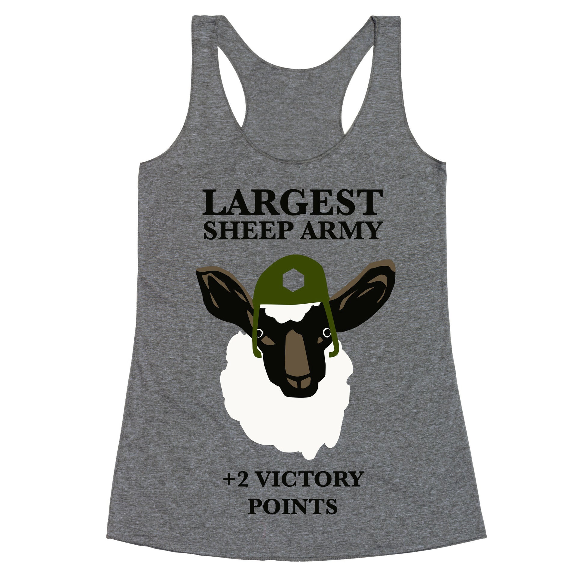 Largest Sheep Army Racerback Tank