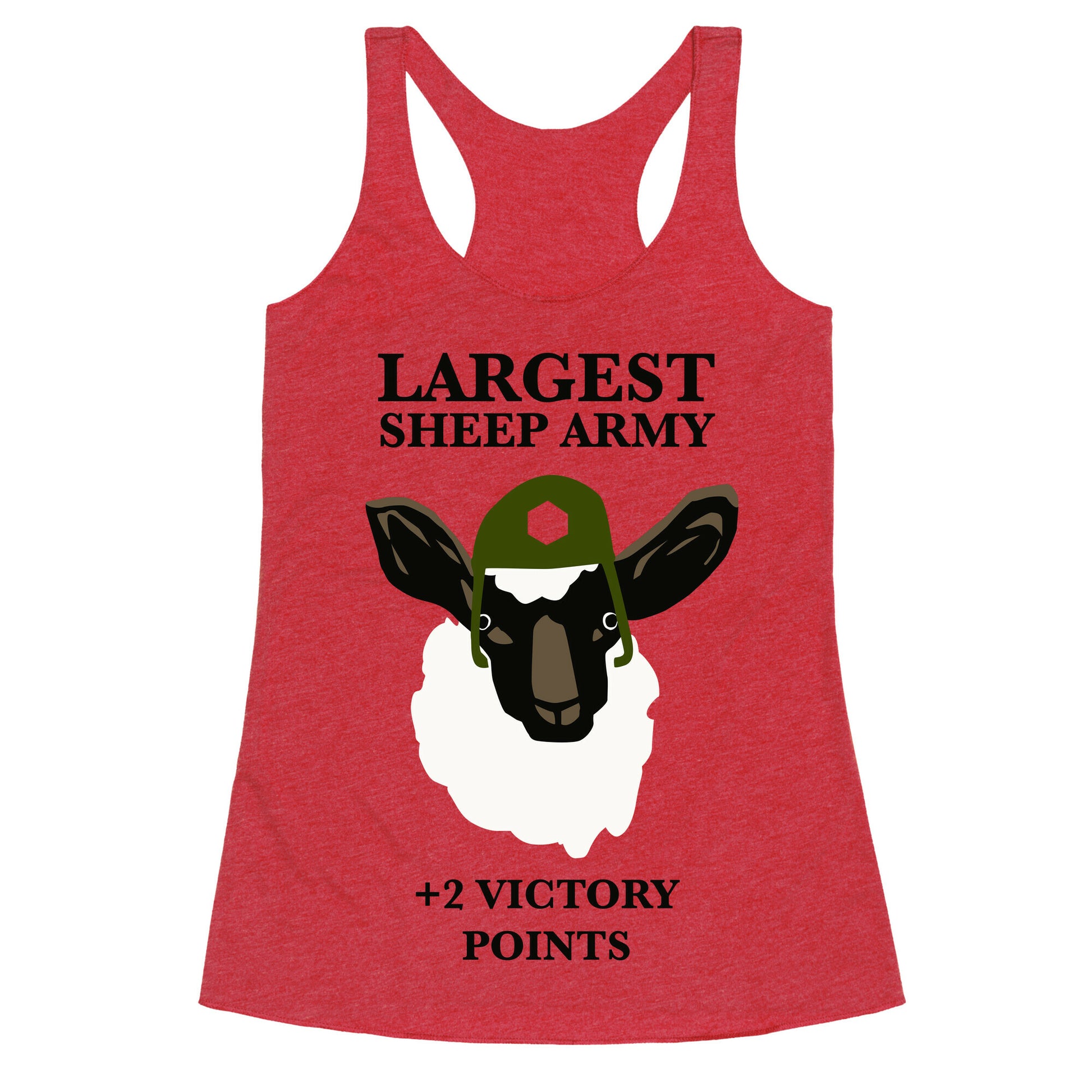 Largest Sheep Army Racerback Tank