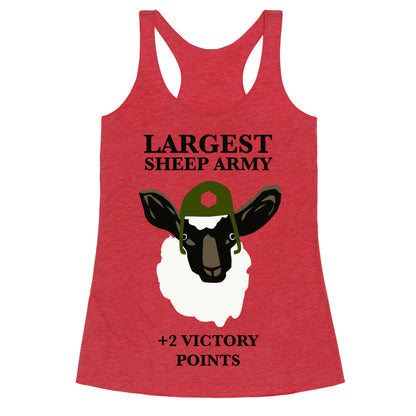 Largest Sheep Army Racerback Tank
