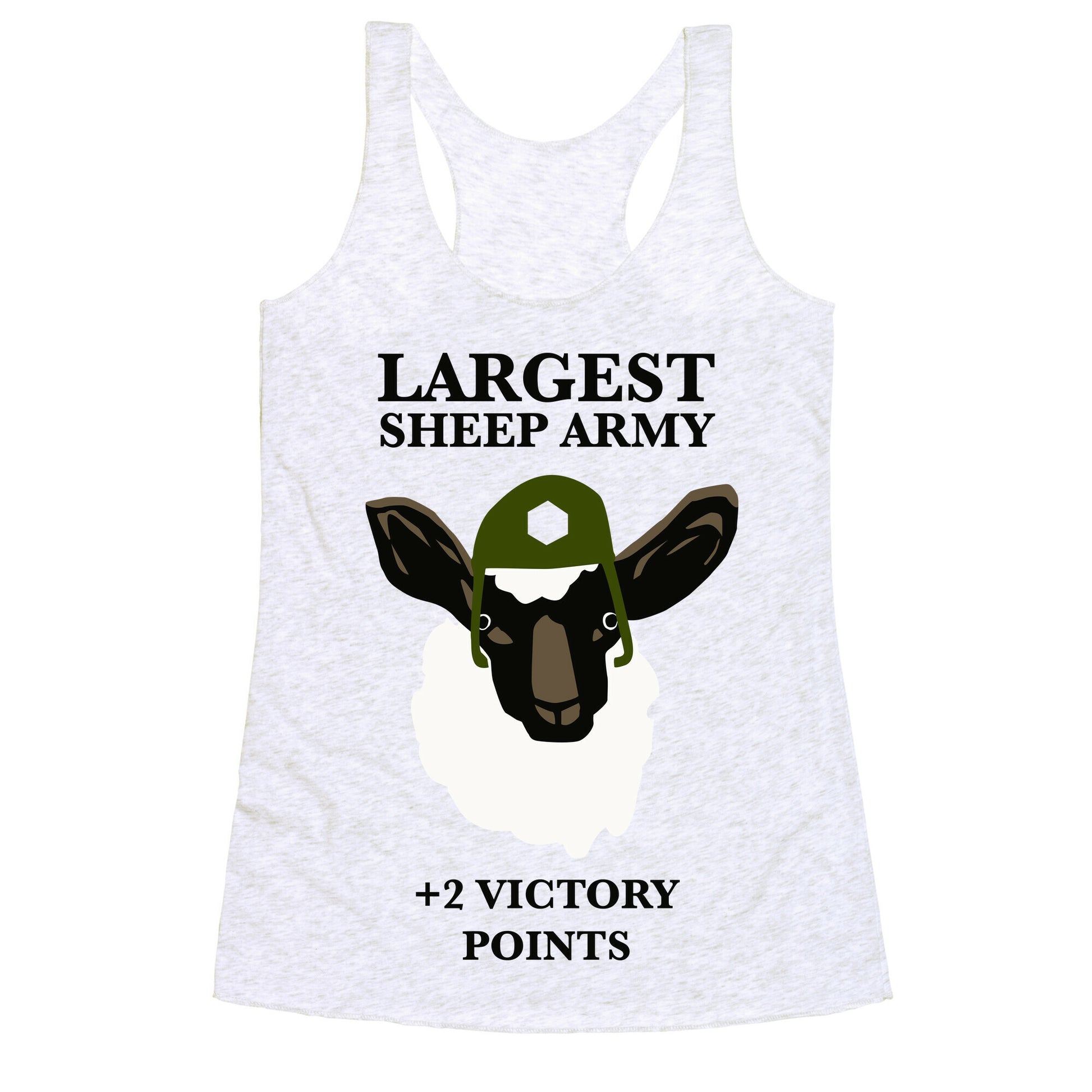 Largest Sheep Army Racerback Tank