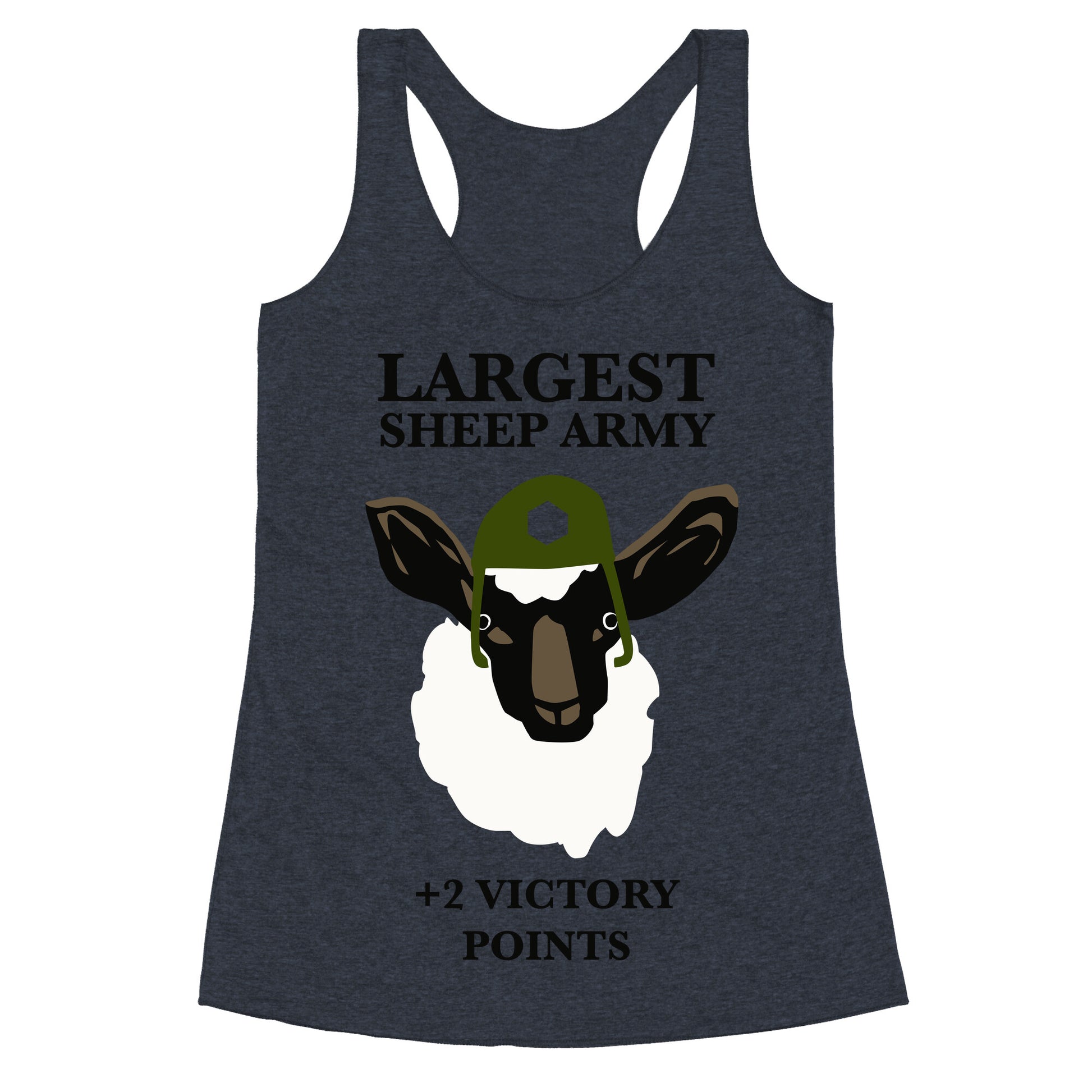 Largest Sheep Army Racerback Tank