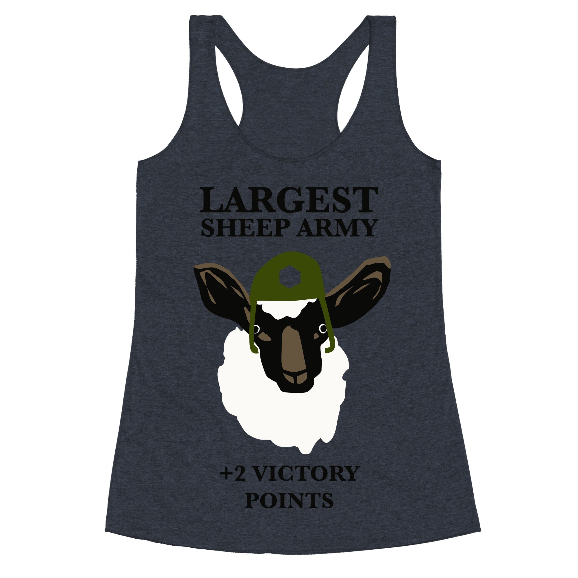Largest Sheep Army Racerback Tank