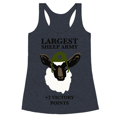 Largest Sheep Army Racerback Tank