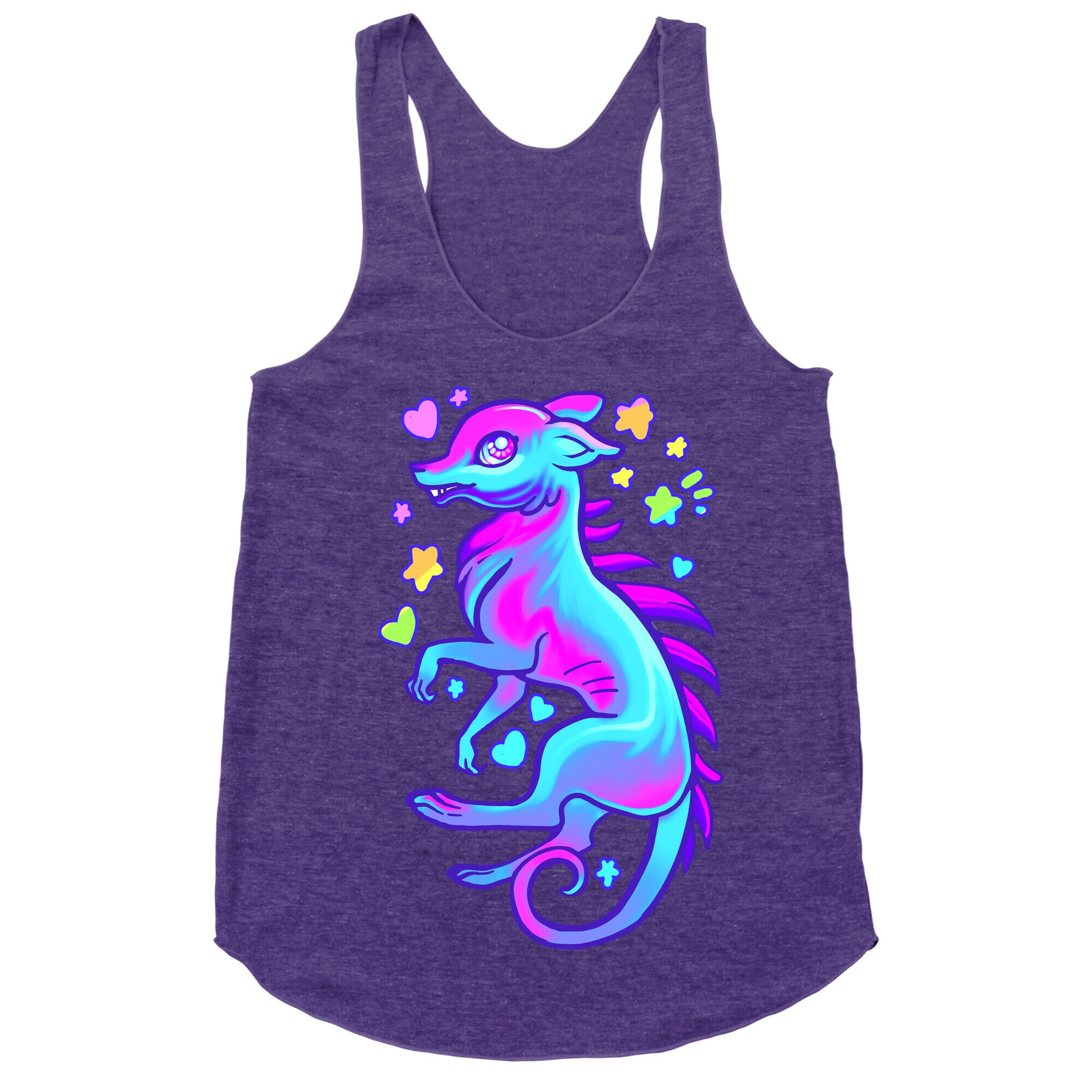 Neon Rainbow Chupacabra Racerback Tank