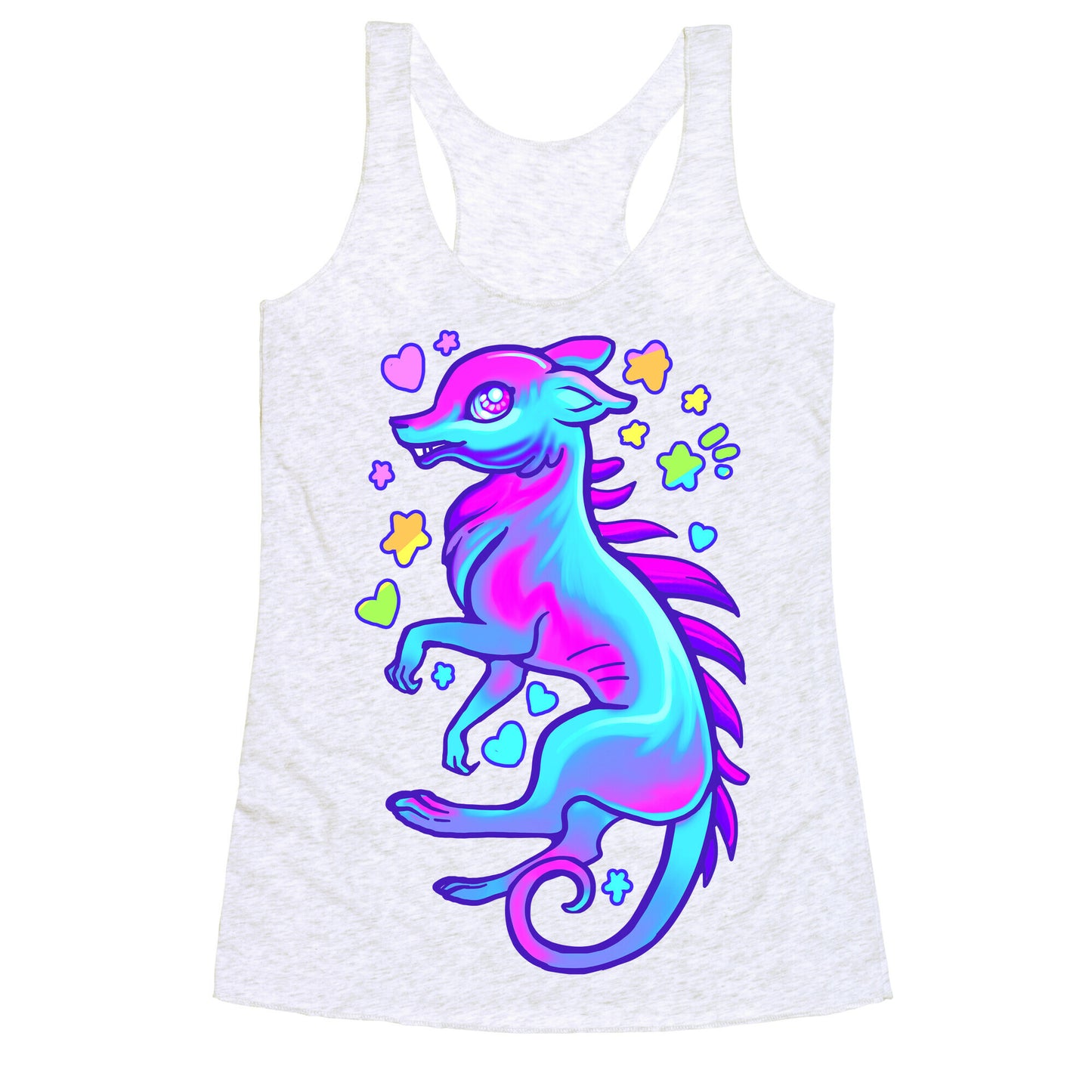 Neon Rainbow Chupacabra Racerback Tank