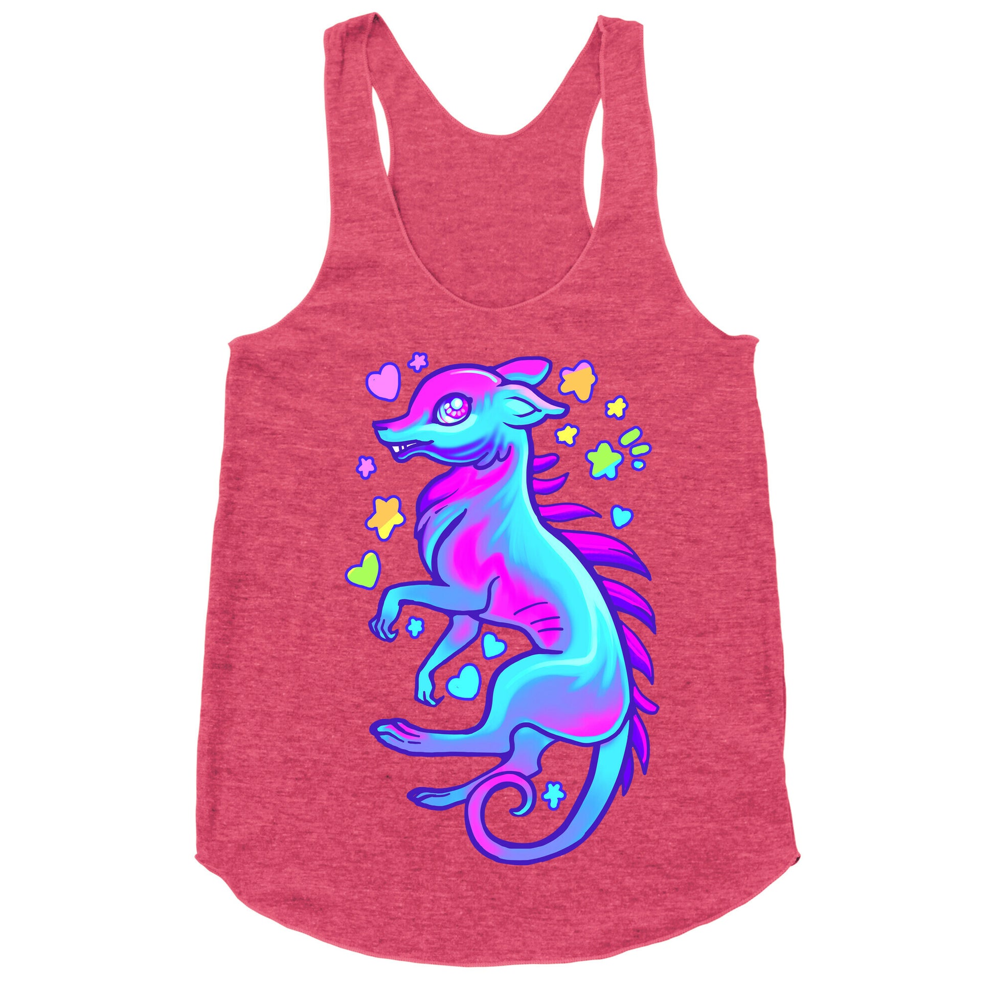 Neon Rainbow Chupacabra Racerback Tank