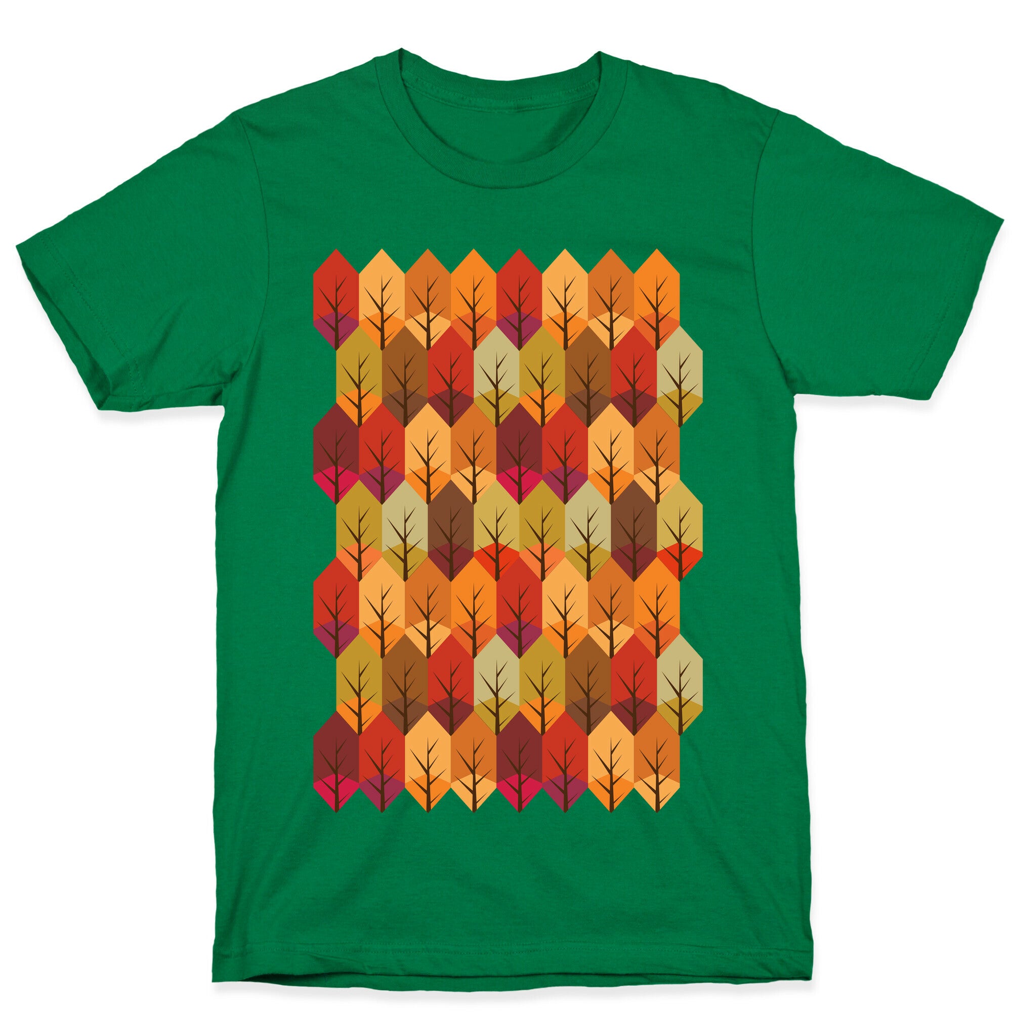 Geometric Fall Leaf Pattern T-Shirt