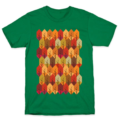 Geometric Fall Leaf Pattern T-Shirt