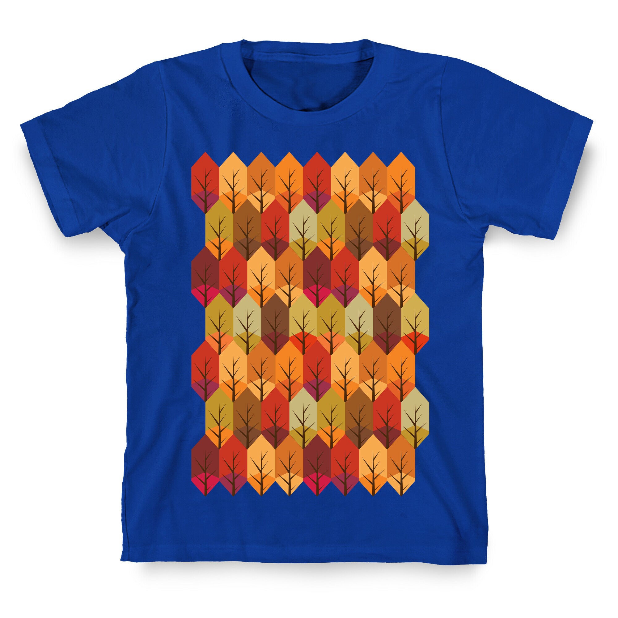 Geometric Fall Leaf Pattern T-Shirt