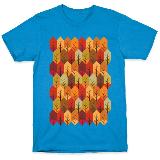 Geometric Fall Leaf Pattern T-Shirt