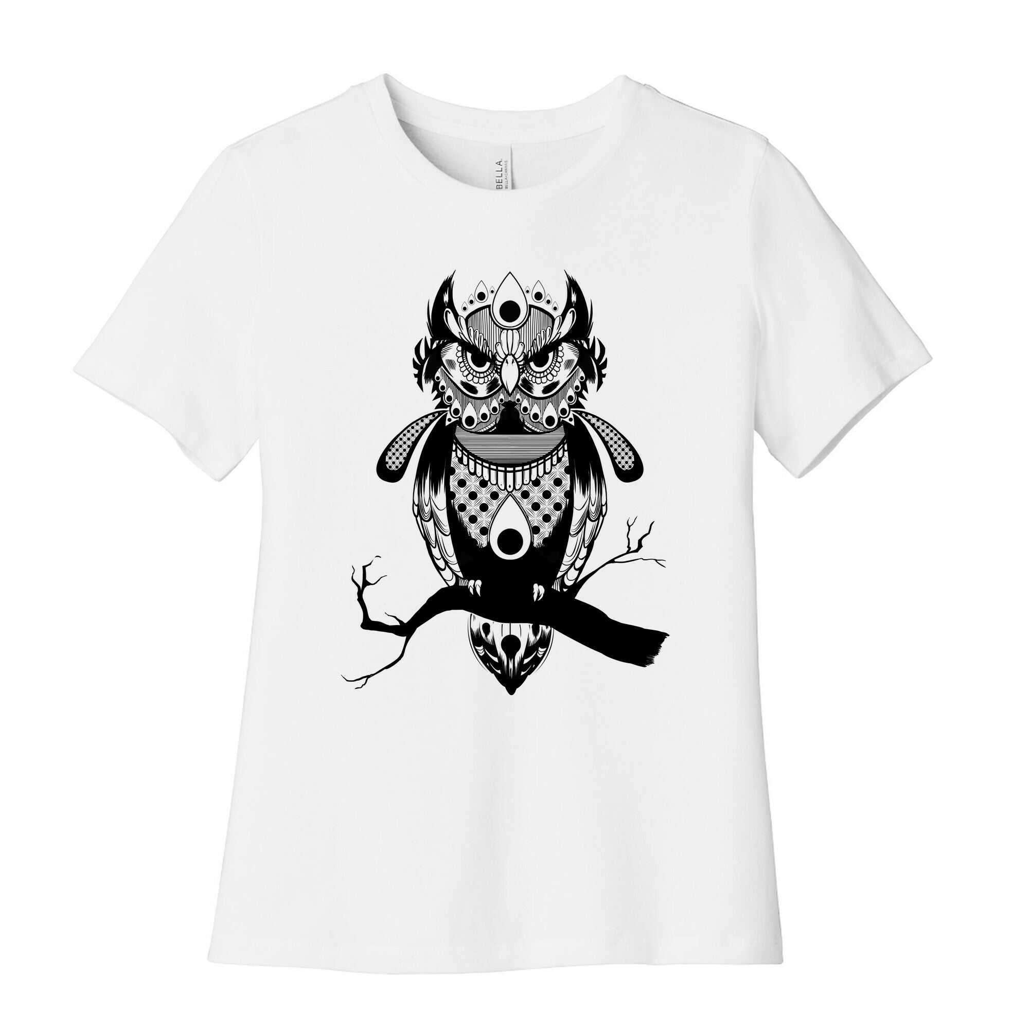 Patterned Owl Women's Cotton Tee