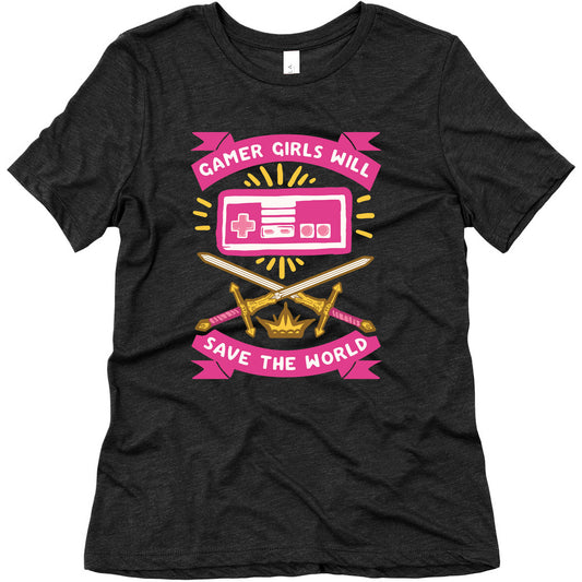 Gamer Girls Will Save The World Women's Triblend Tee