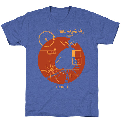 Retro Voyager 1 Golden Record Unisex Triblend Tee