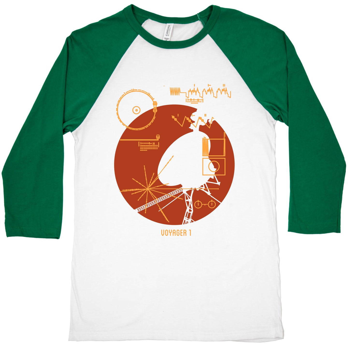 Retro Voyager 1 Golden Record Baseball Tee