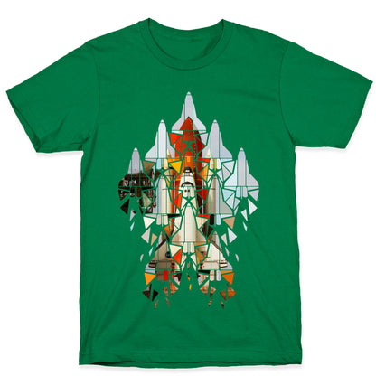 Geometric Space Shuttle Launch T-Shirt