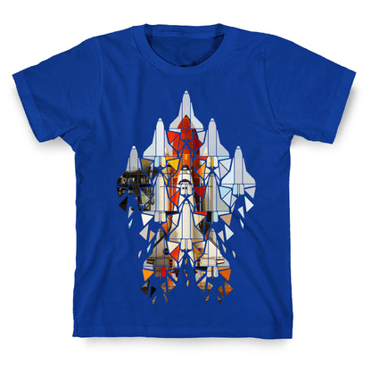 Geometric Space Shuttle Launch T-Shirt