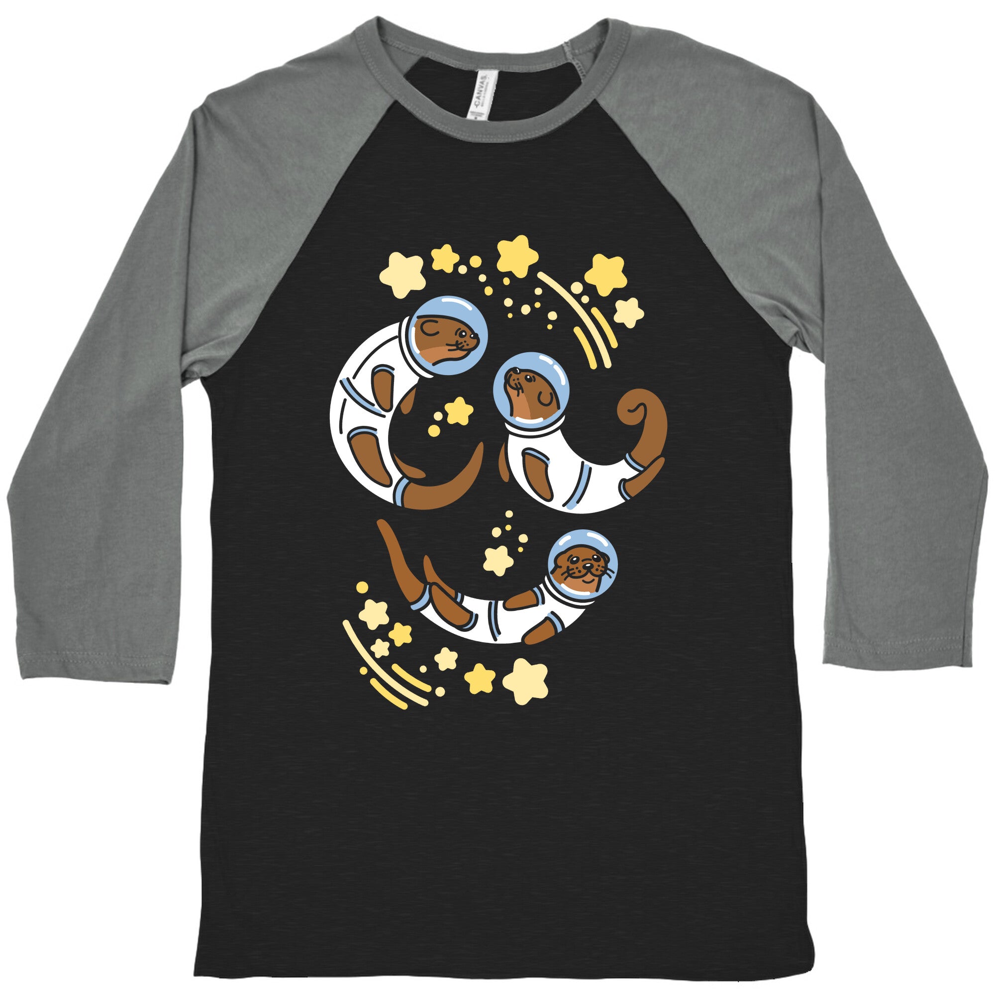 Otters In Space Baseball Tee