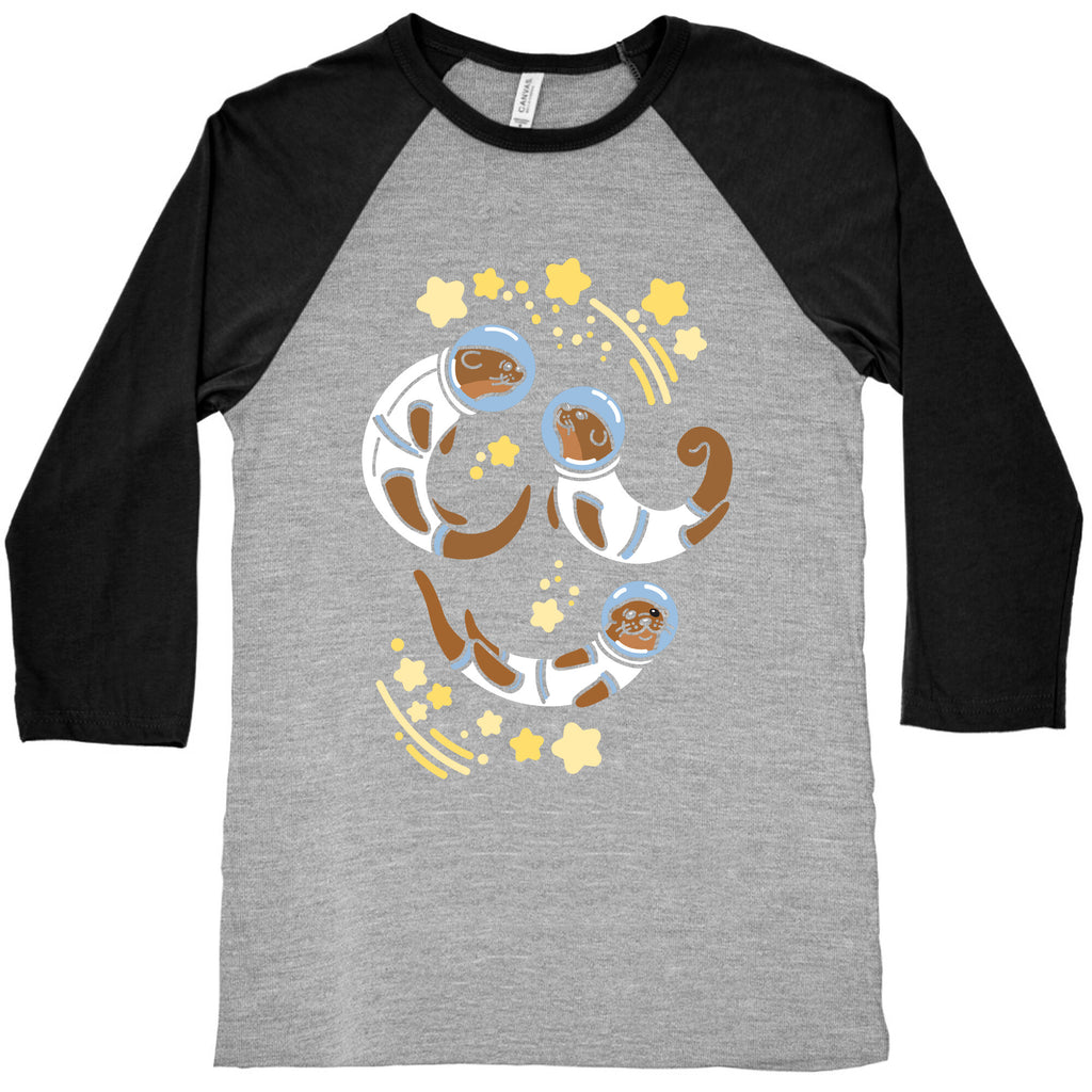 Otters In Space Baseball Tee