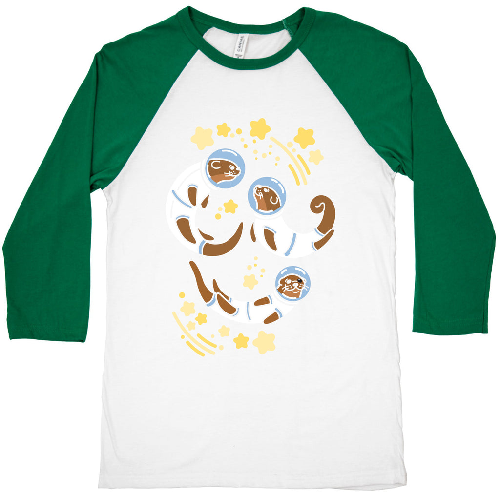 Otters In Space Baseball Tee
