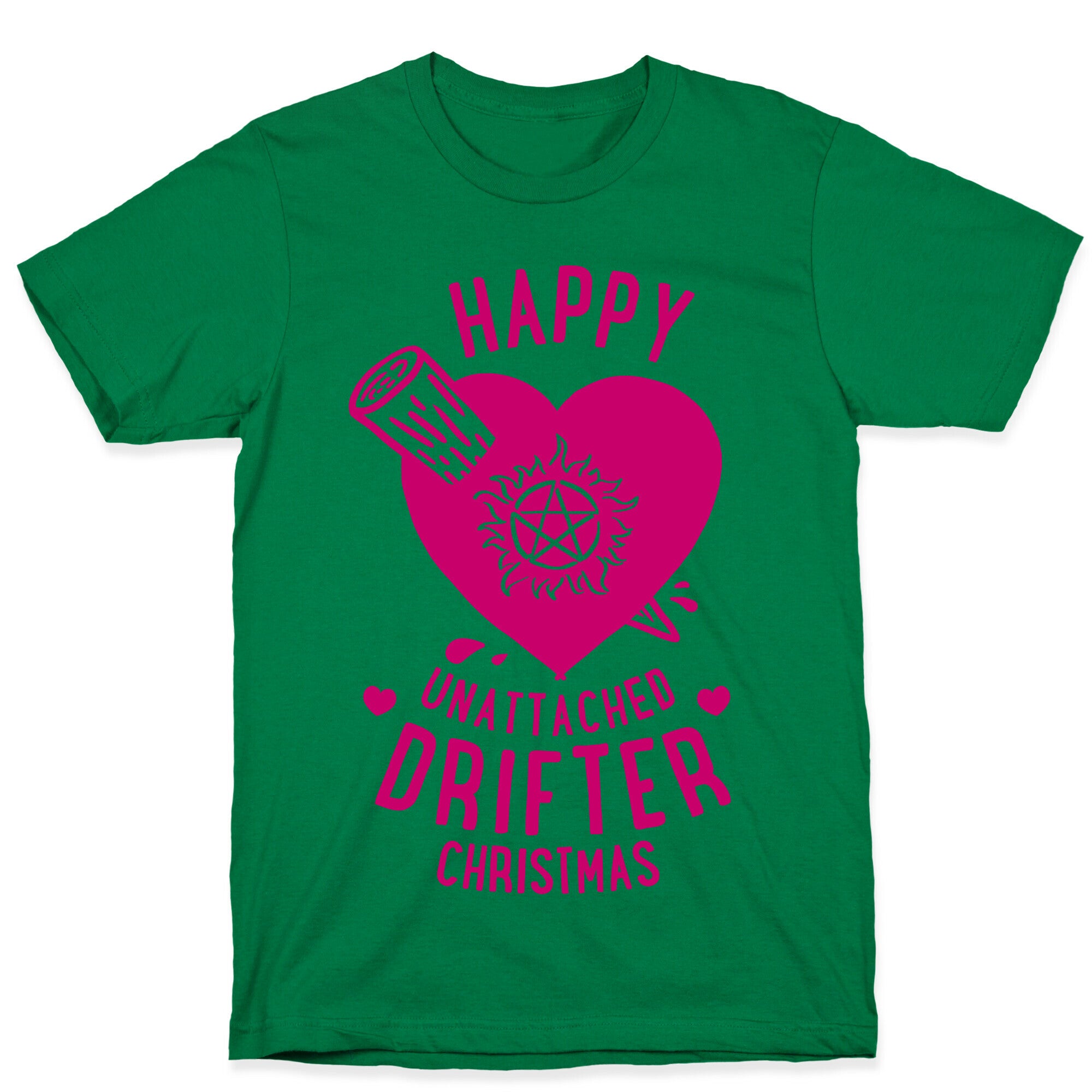 Happy Unattached Drifter Christmas T-Shirt