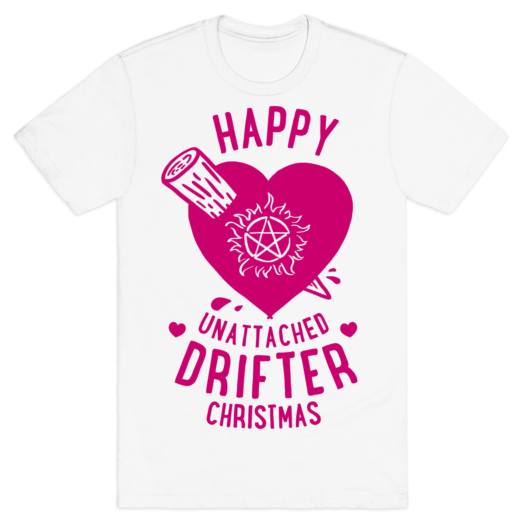 Happy Unattached Drifter Christmas T-Shirt