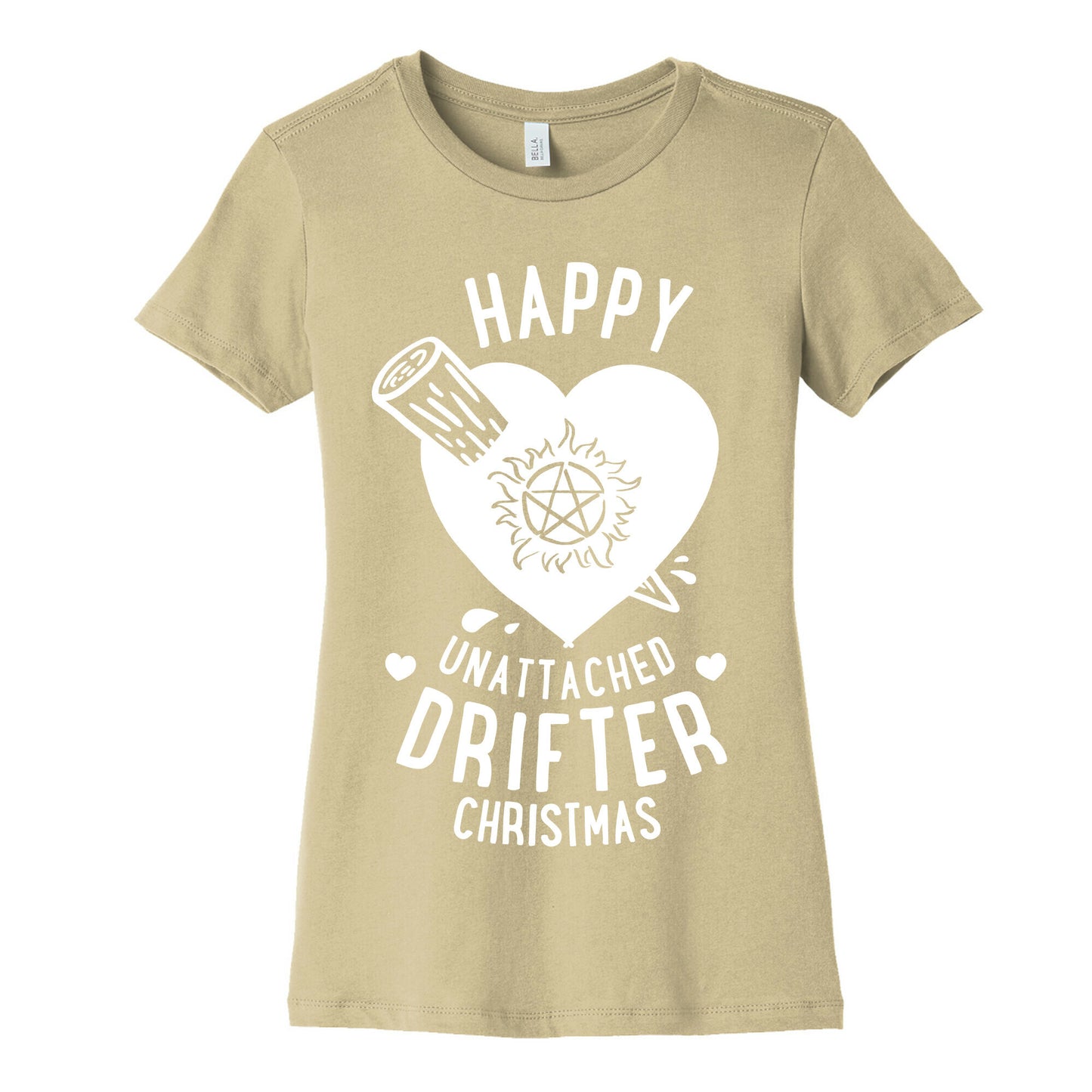 Happy Unattached Drifter Christmas Women's Cotton Tee