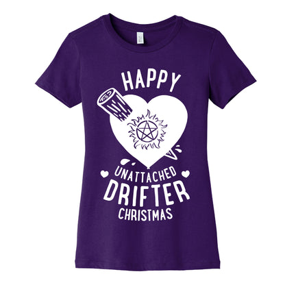 Happy Unattached Drifter Christmas Women's Cotton Tee