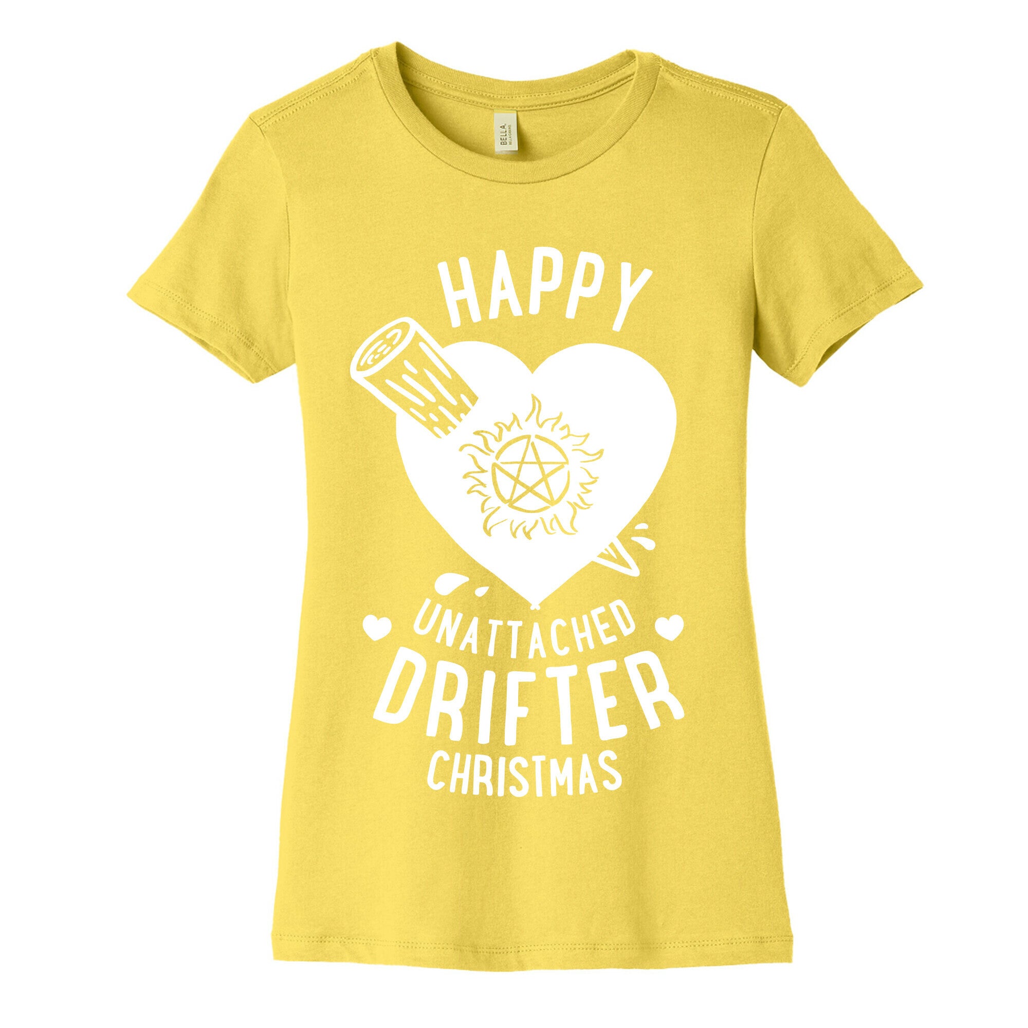 Happy Unattached Drifter Christmas Women's Cotton Tee