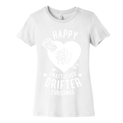 Happy Unattached Drifter Christmas Women's Cotton Tee