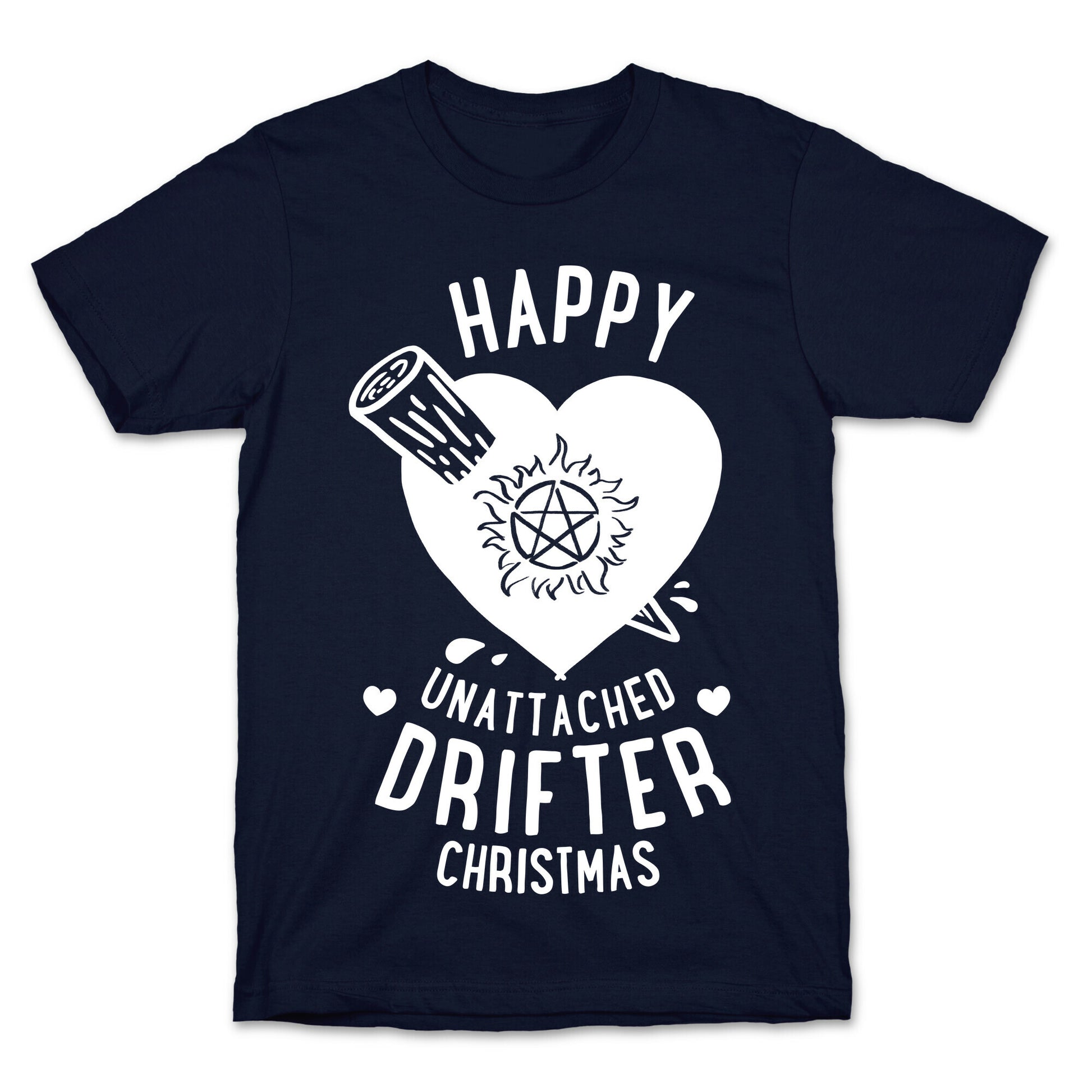 Happy Unattached Drifter Christmas T-Shirt