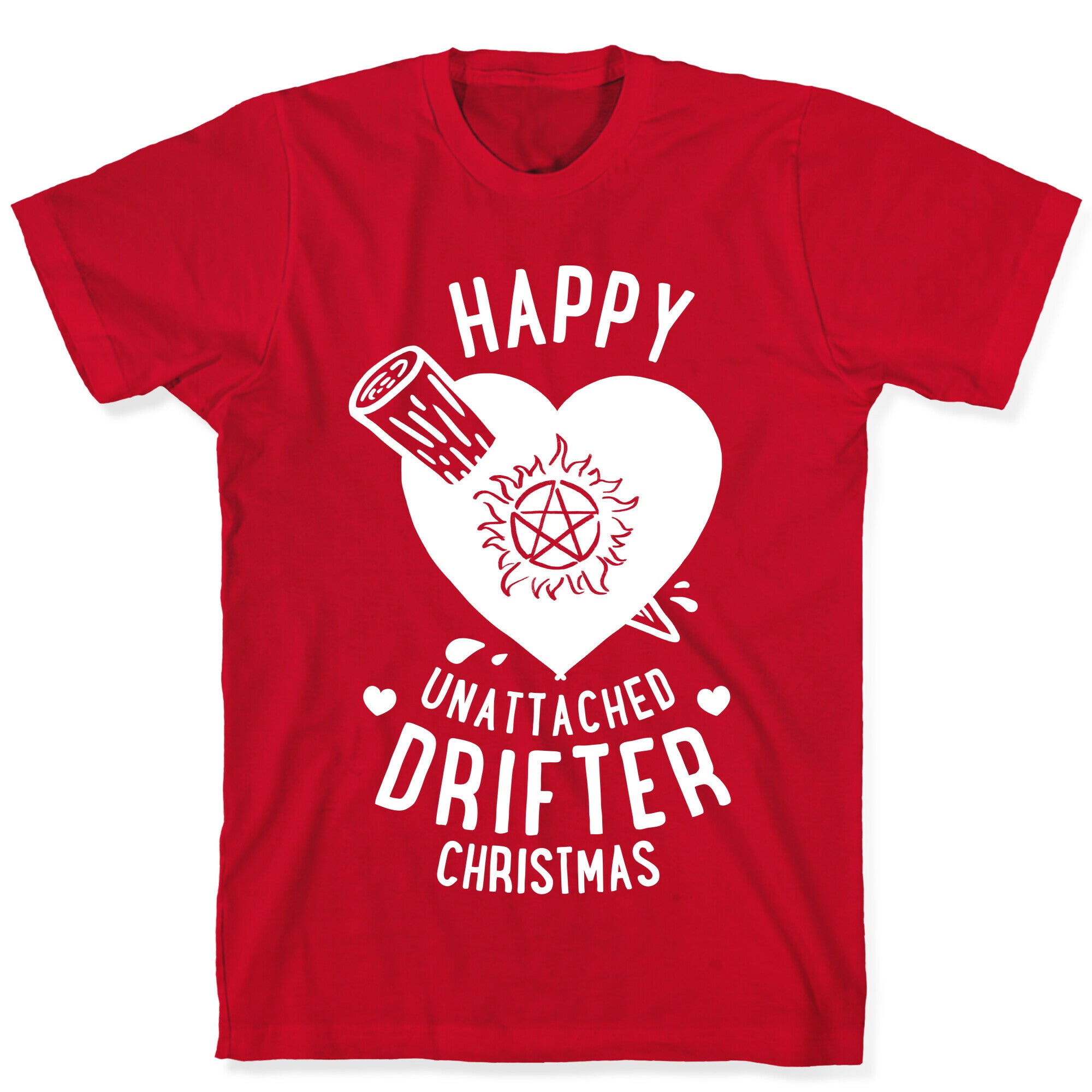 Happy Unattached Drifter Christmas T-Shirt