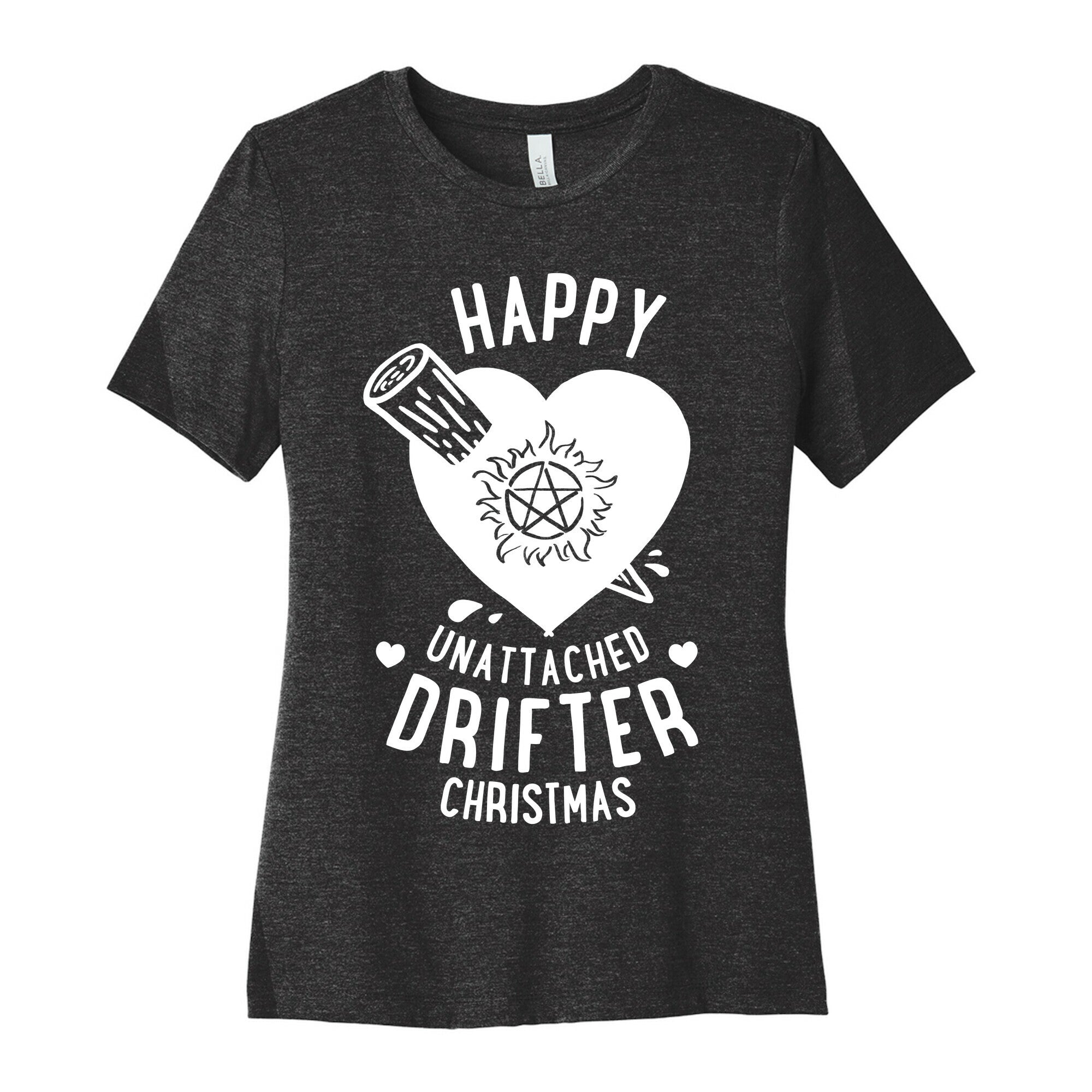 Happy Unattached Drifter Christmas Women's Cotton Tee