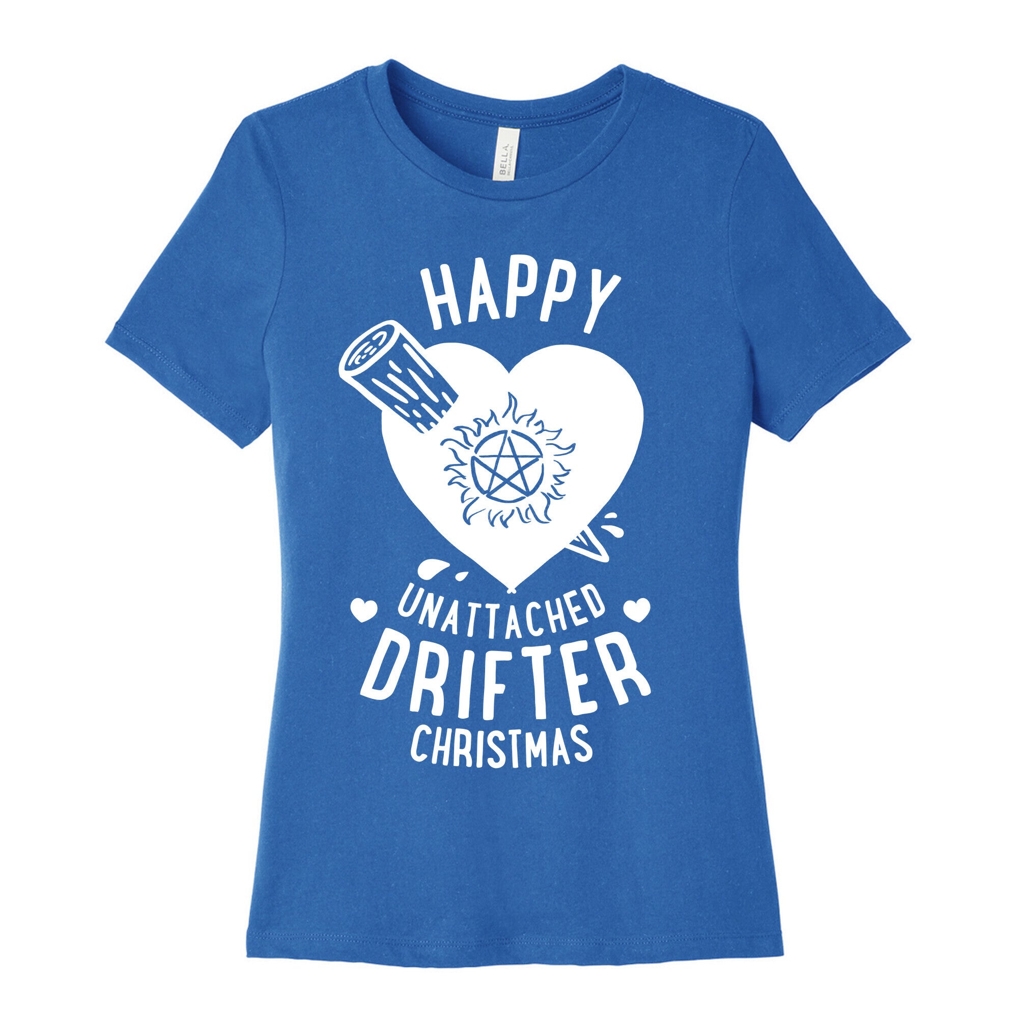 Happy Unattached Drifter Christmas Women's Cotton Tee