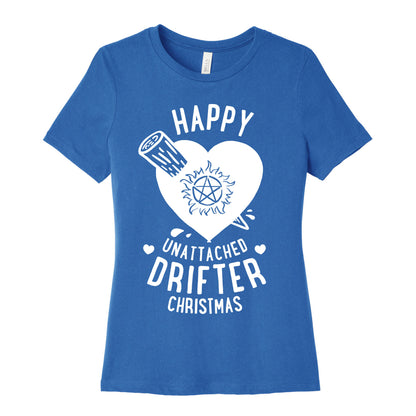 Happy Unattached Drifter Christmas Women's Cotton Tee