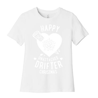 Happy Unattached Drifter Christmas Women's Cotton Tee