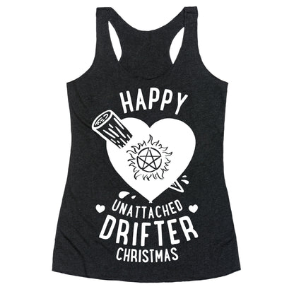 Happy Unattached Drifter Christmas Racerback Tank