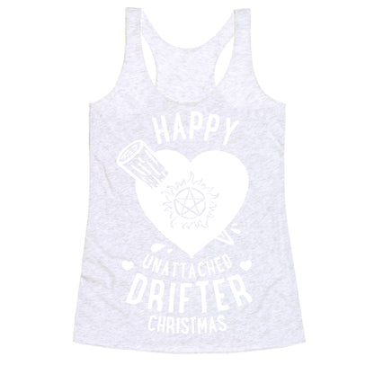 Happy Unattached Drifter Christmas Racerback Tank