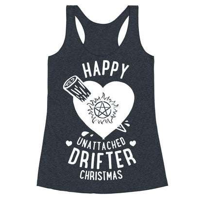 Happy Unattached Drifter Christmas Racerback Tank