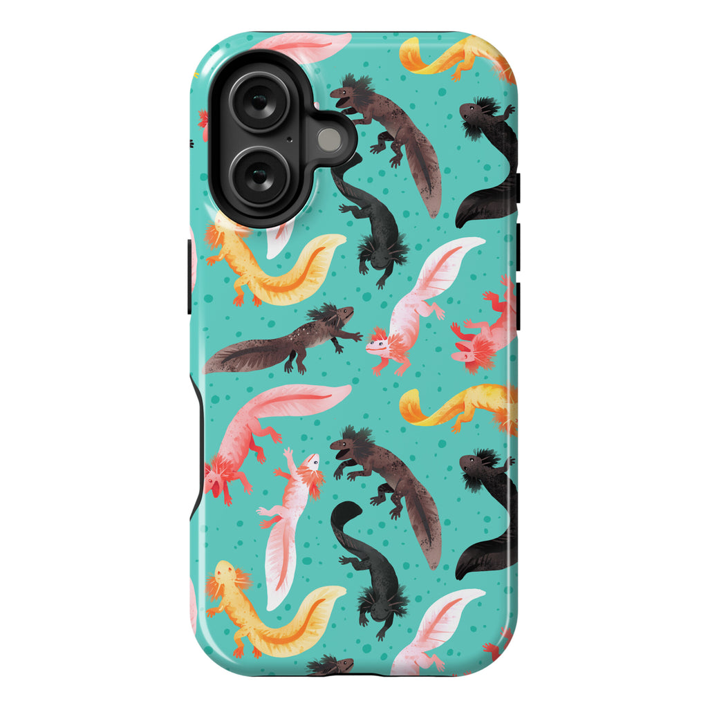 Cute Bright Axolotl Pattern Phone Case