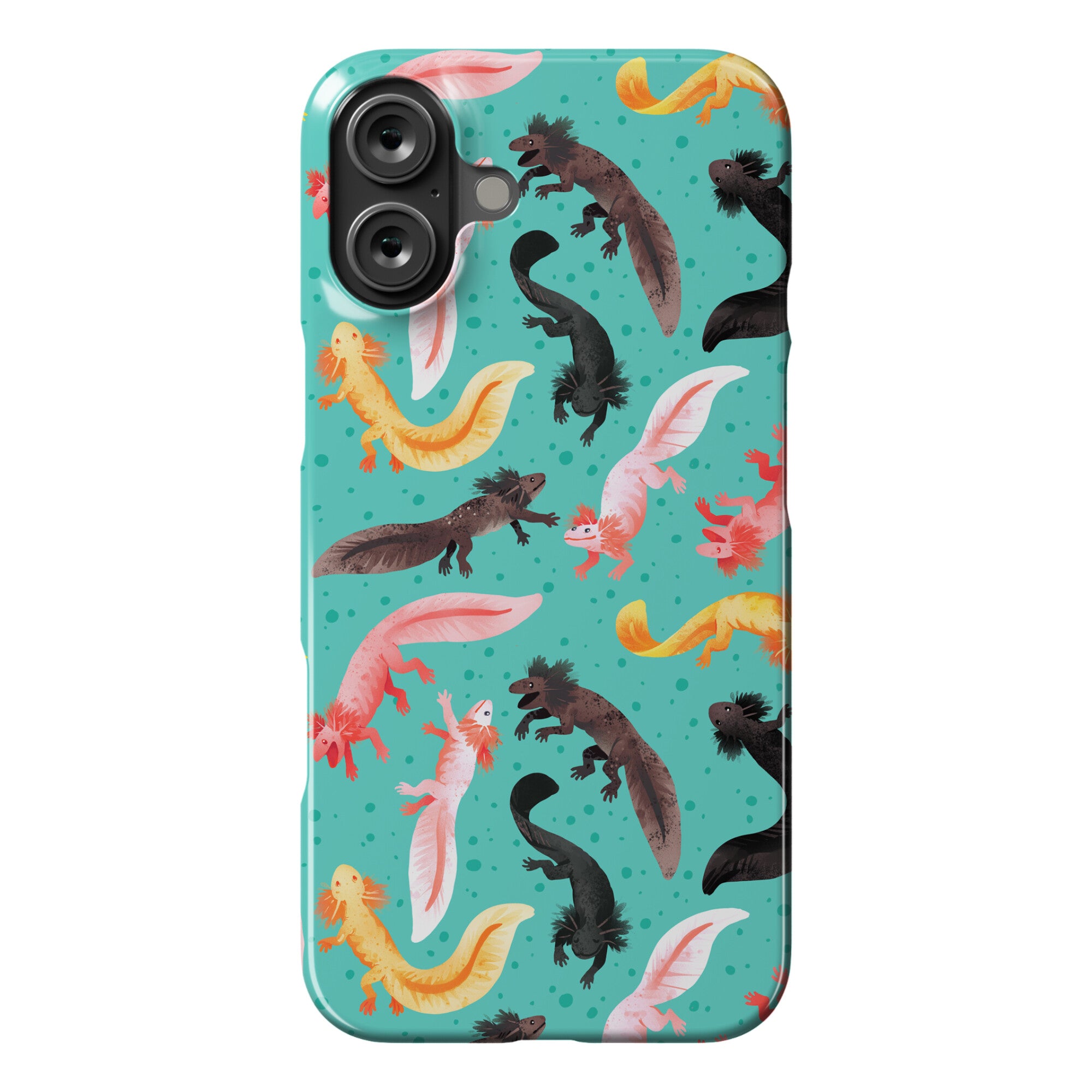Cute Bright Axolotl Pattern Phone Case