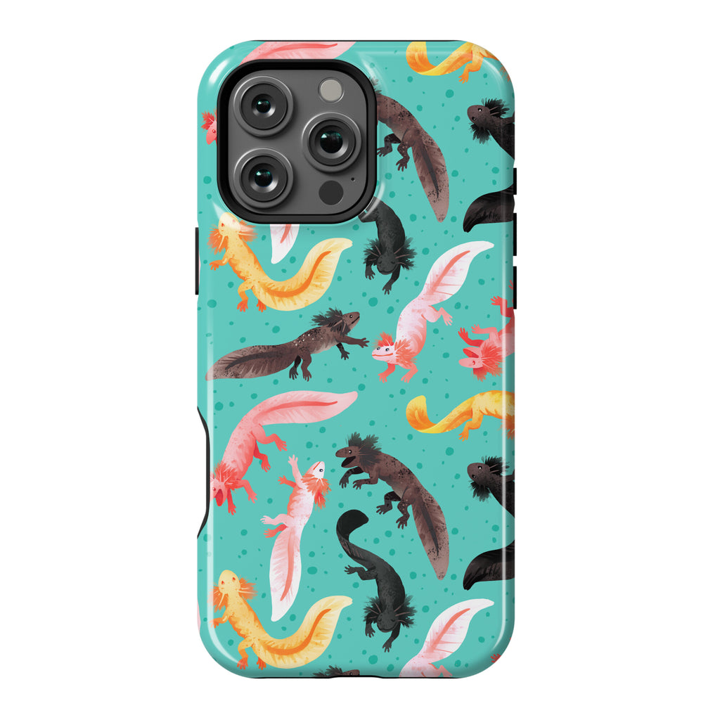 Cute Bright Axolotl Pattern Phone Case