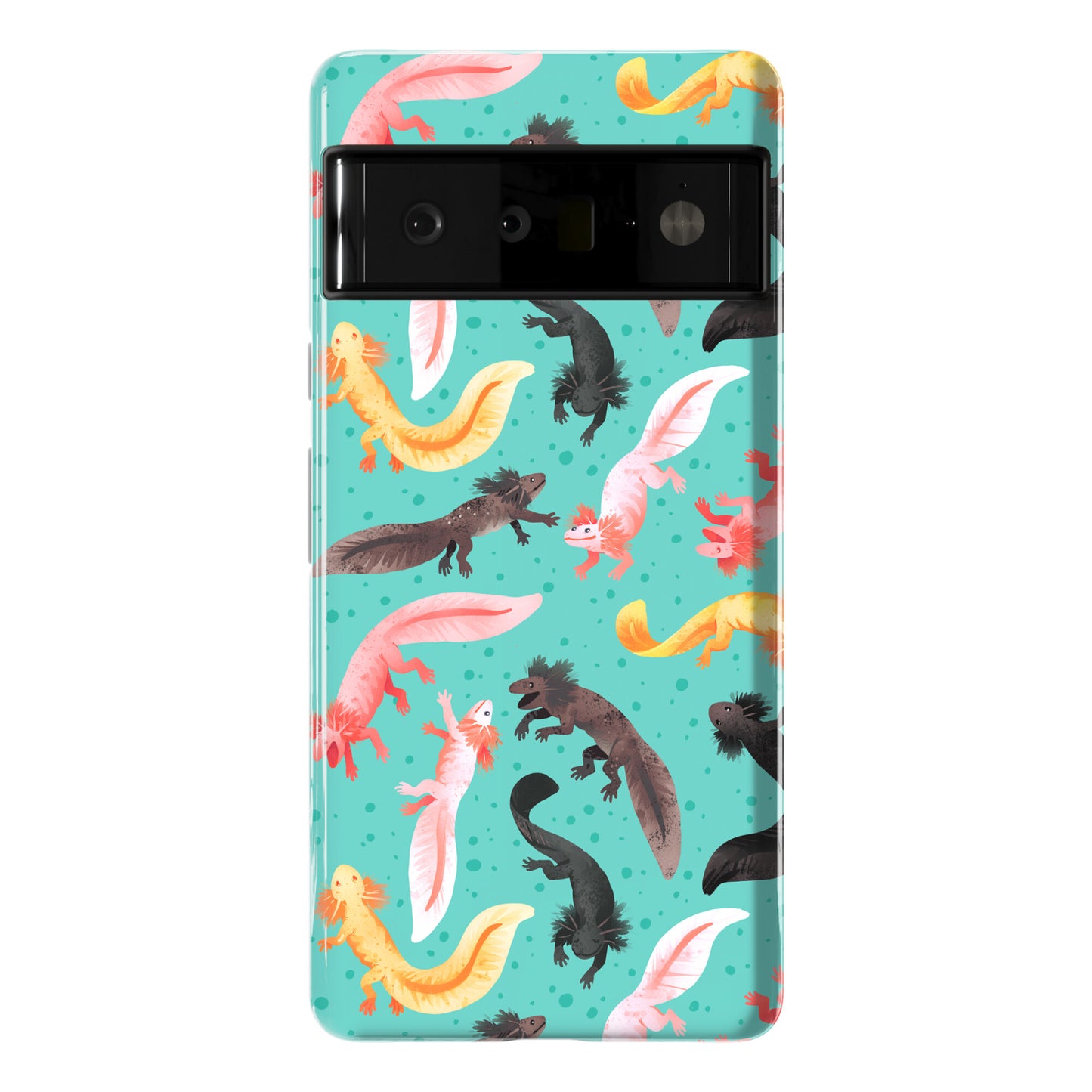 Cute Bright Axolotl Pattern Phone Case