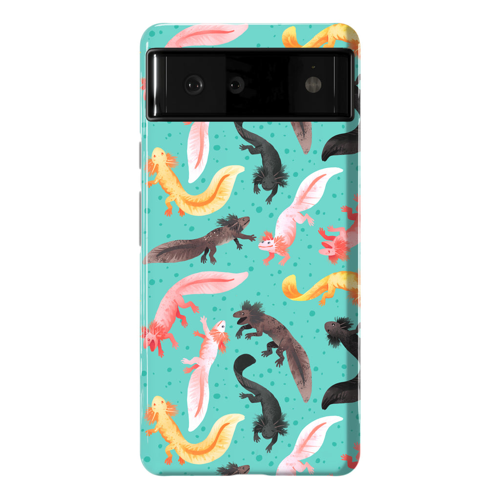 Cute Bright Axolotl Pattern Phone Case