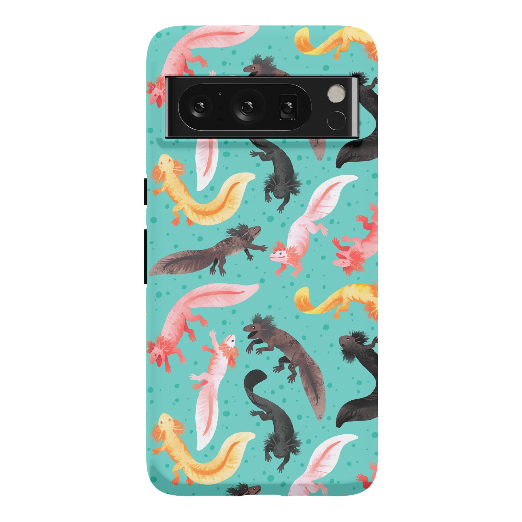 Cute Bright Axolotl Pattern Phone Case