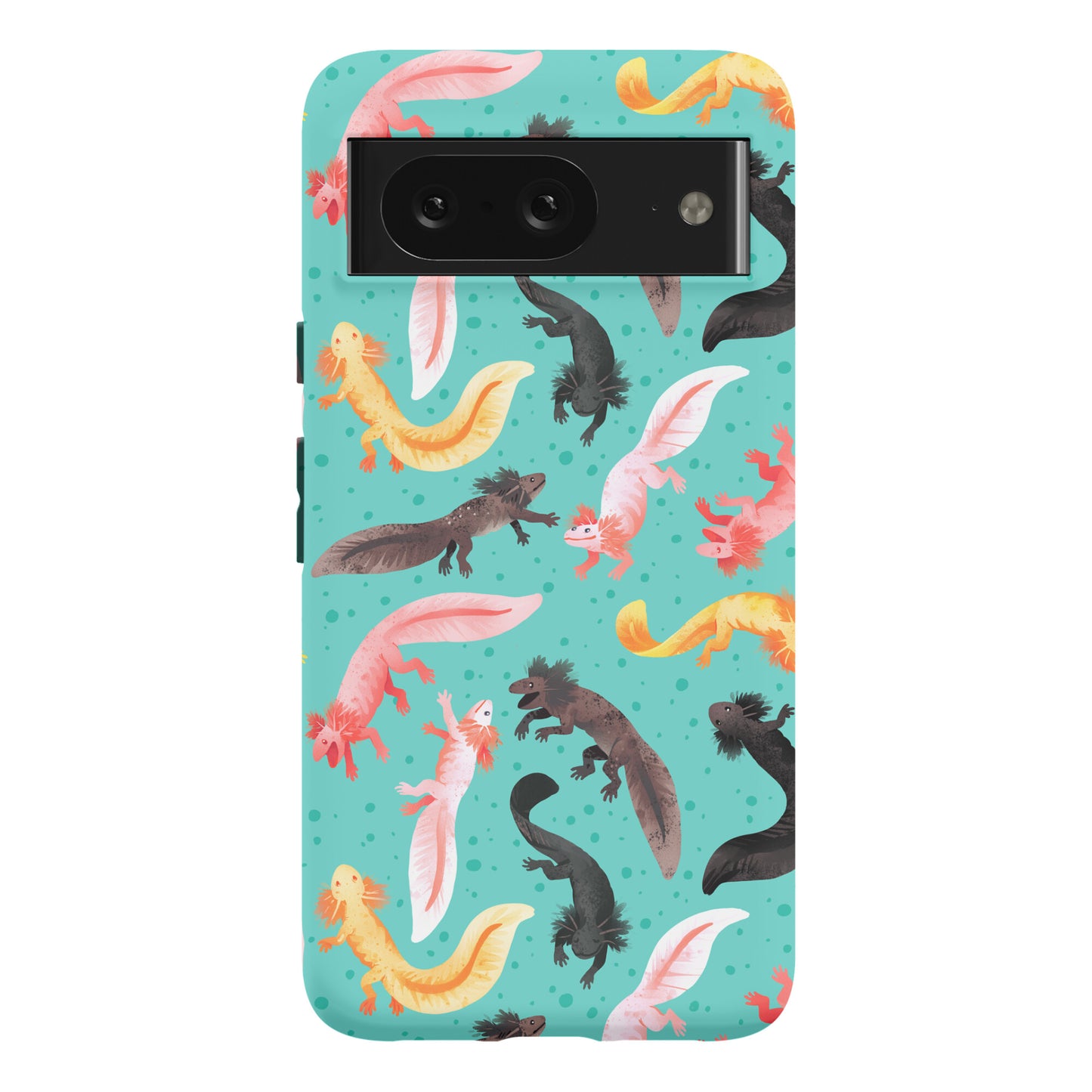 Cute Bright Axolotl Pattern Phone Case