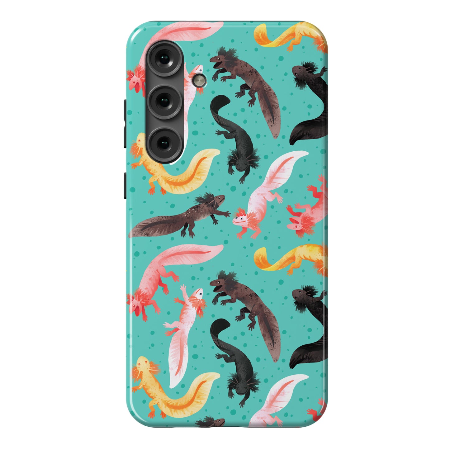 Cute Bright Axolotl Pattern Phone Case