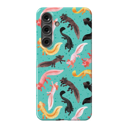 Cute Bright Axolotl Pattern Phone Case