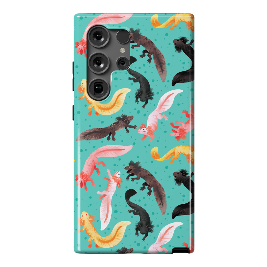 Cute Bright Axolotl Pattern Phone Case