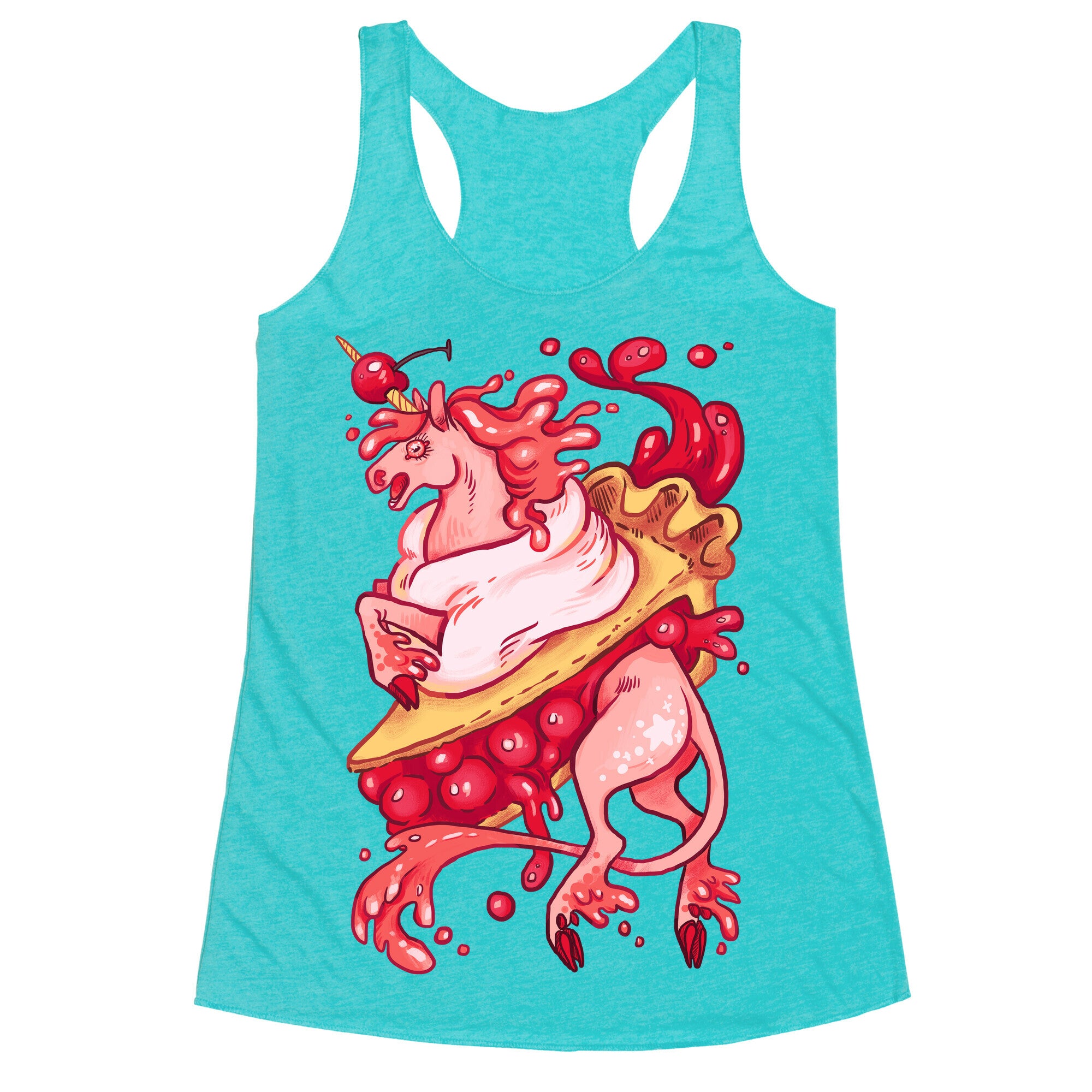 Kawaii Unicorn Pie Racerback Tank